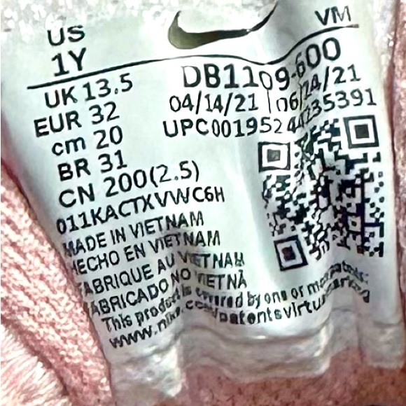 Nike Air Max 2021 Pink Glaze/White/Black Shoes—Kids Size 1 - Picture 6 of 6